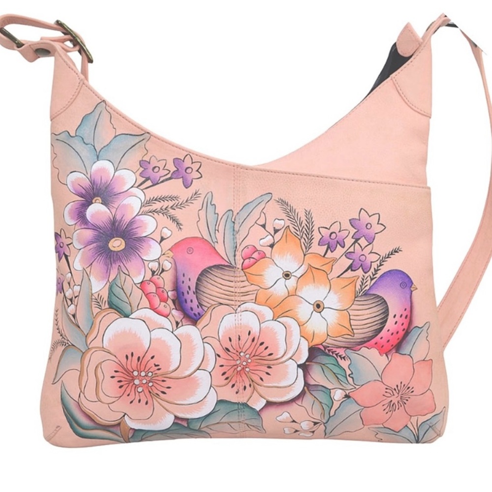 Floral Pink Shoulder Anuschka bag